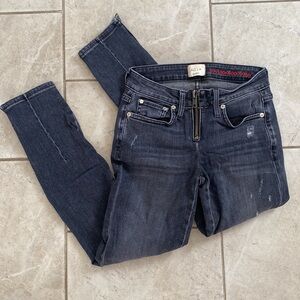 A.O. L.A. Washed Black Skinnies Zipper Front & Detail